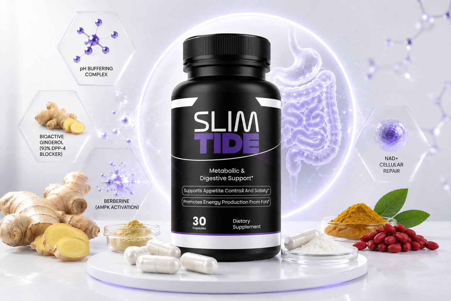 SlimTide Bottle and Bioactive Ingredients
